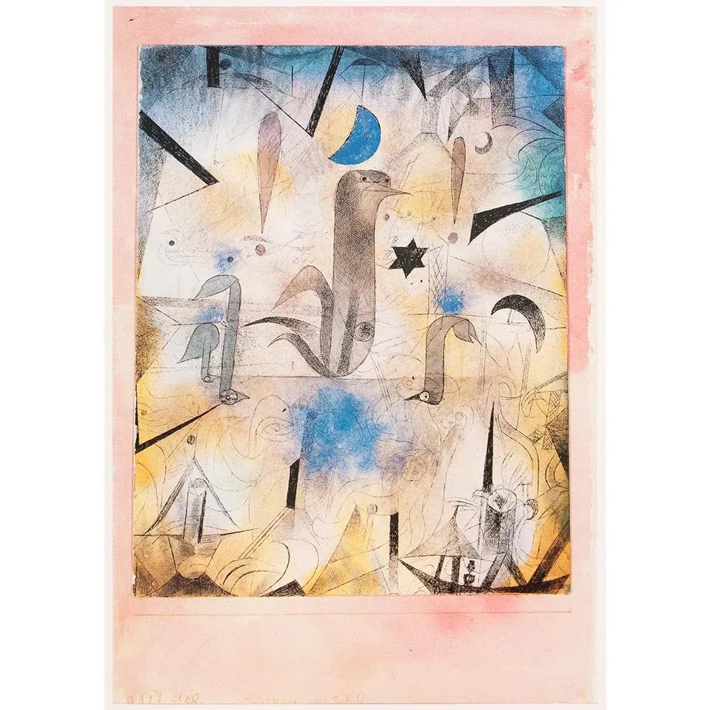 1989 afterPaul Klee "Vessel Caution", Full-Color Print From France - 8