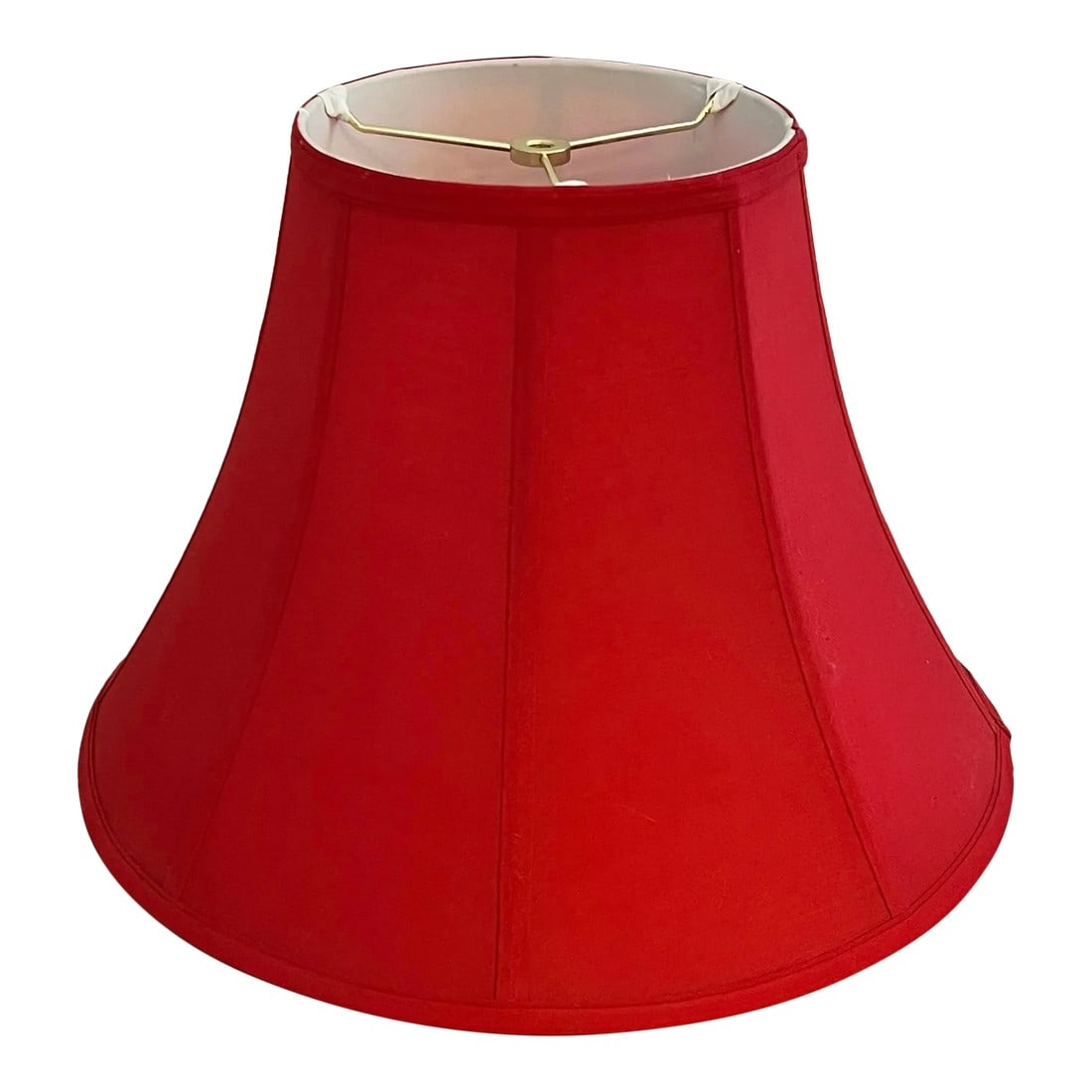 Fabric Deep Rose / White Lining Lampshade: Colored lamp shades are all the rage. And deep rose color fabric lamp shade with white lining will add that pop of color to your room that you've been looking for. Measures, bottom diameter 17", top