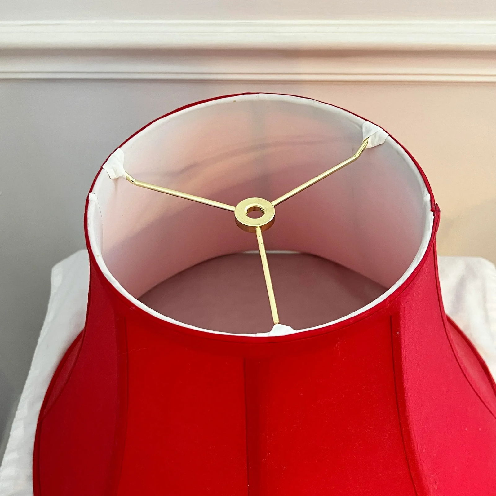 Fabric Deep Rose / White Lining Lampshade - 2