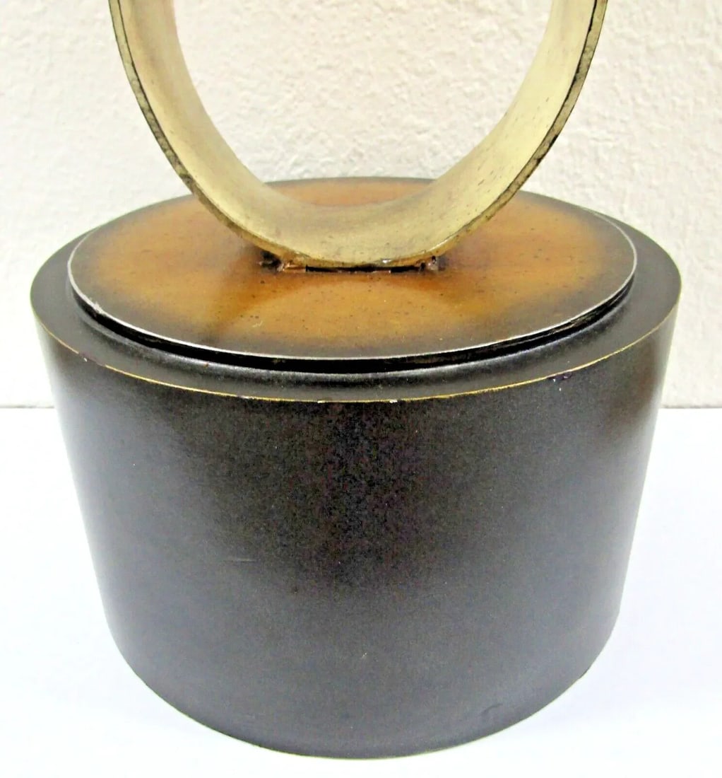 1980s Abstract Steel Ribbon Tabletop Sculpture on Weighted Wood Base - 10