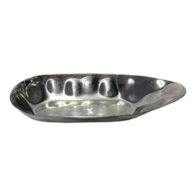 Artistic Hand Punch Marks Stainless Steel Display Oval Rectangular Plate