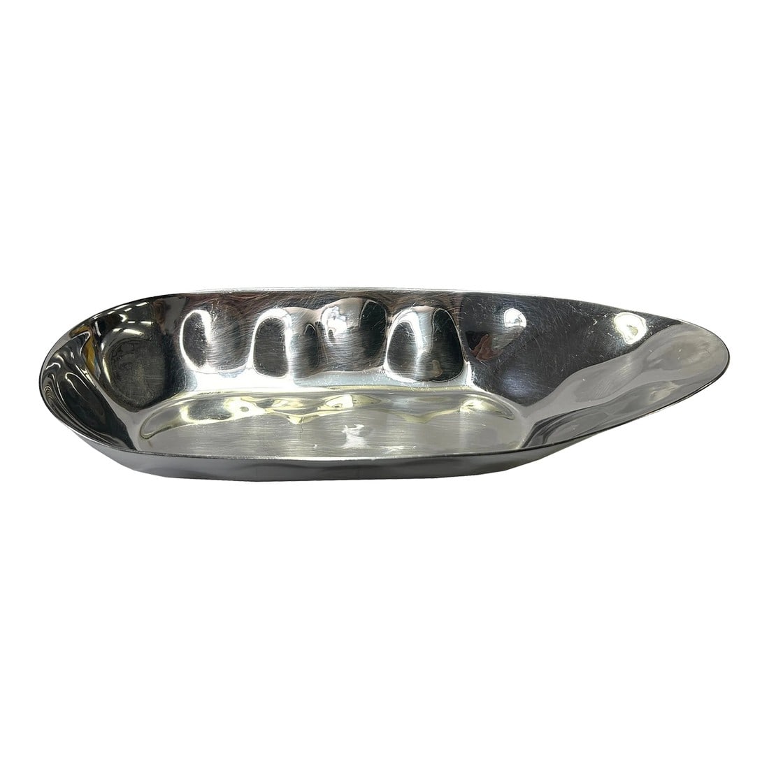 Artistic Hand Punch Marks Stainless Steel Display Oval Rectangular Plate (1 of 4)