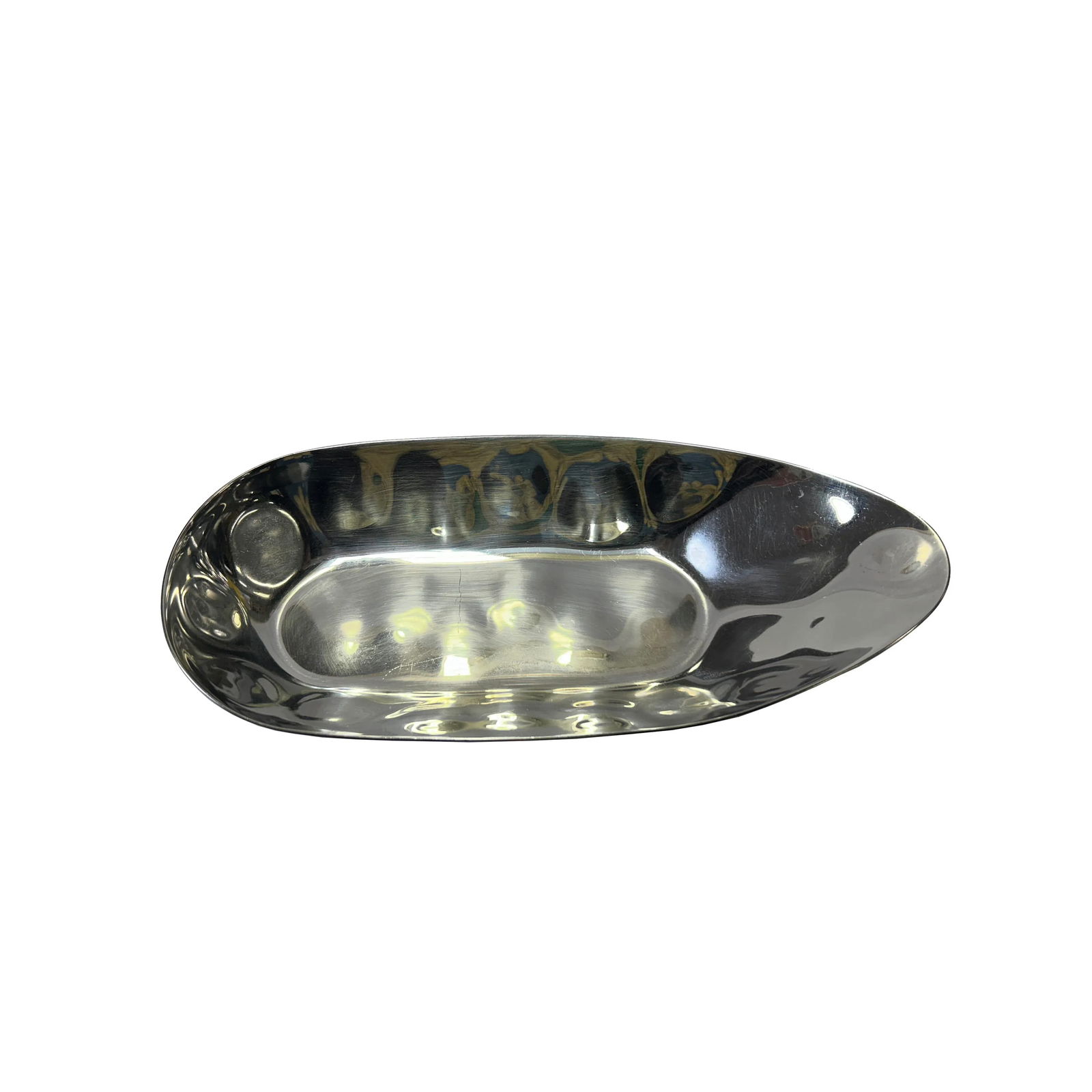 Artistic Hand Punch Marks Stainless Steel Display Oval Rectangular Plate - 4