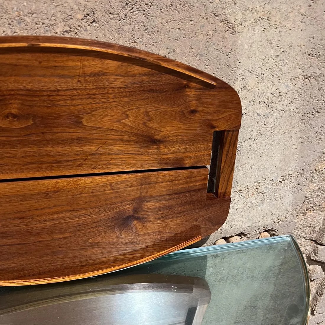 Modern Art Sculptural Walnut Wood Tray - 6