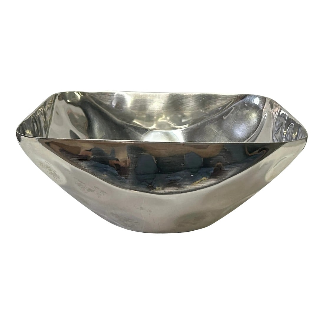 Artistic Hand Punch Marks Stainless Steel Square Display Serving Plate (1 of 5)