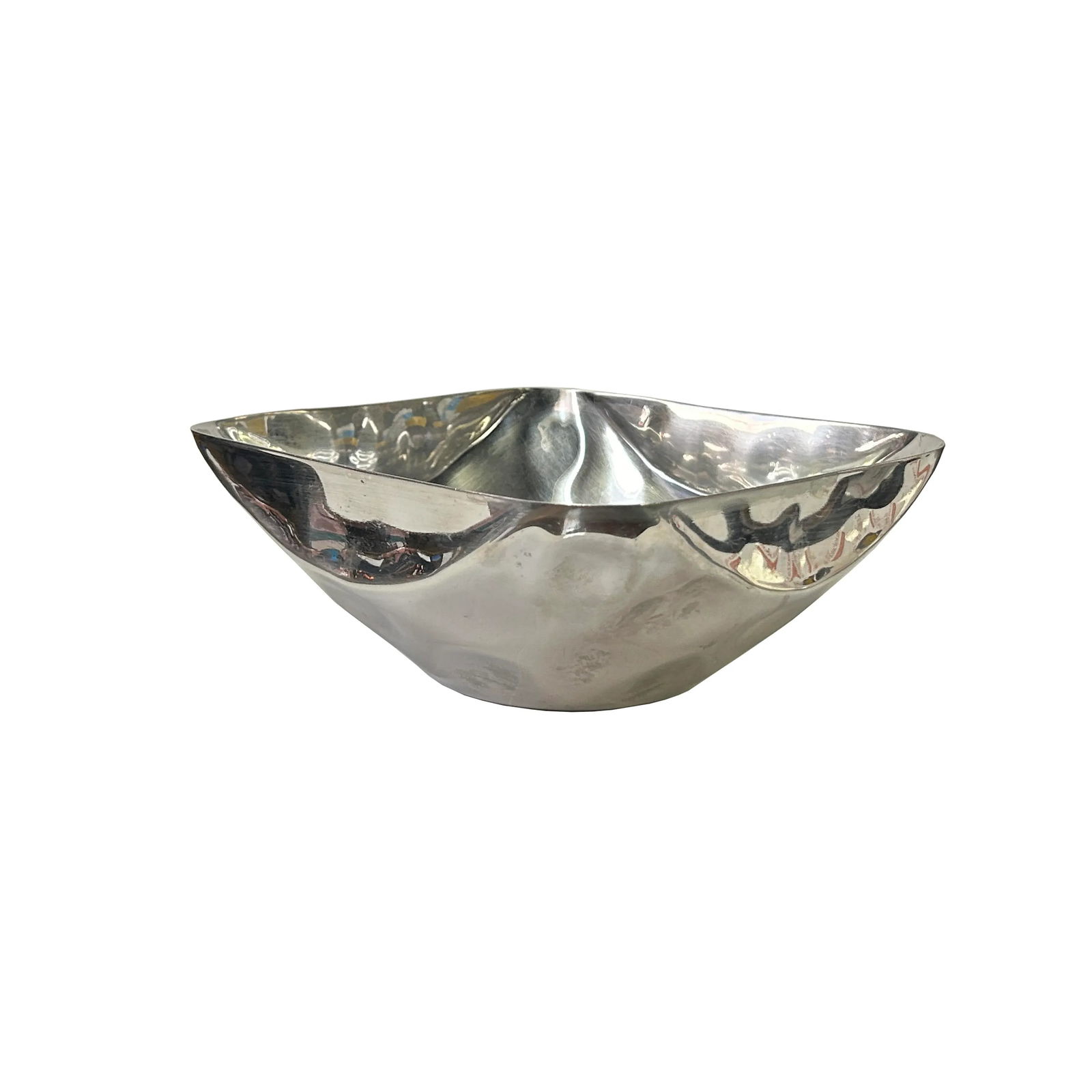 Artistic Hand Punch Marks Stainless Steel Square Display Serving Plate - 5