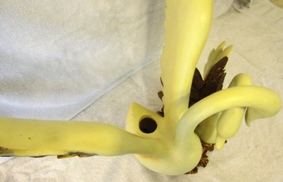Large 1960s Wings of Love Romantic Swans Sculpture with Entwined Necks - 10
