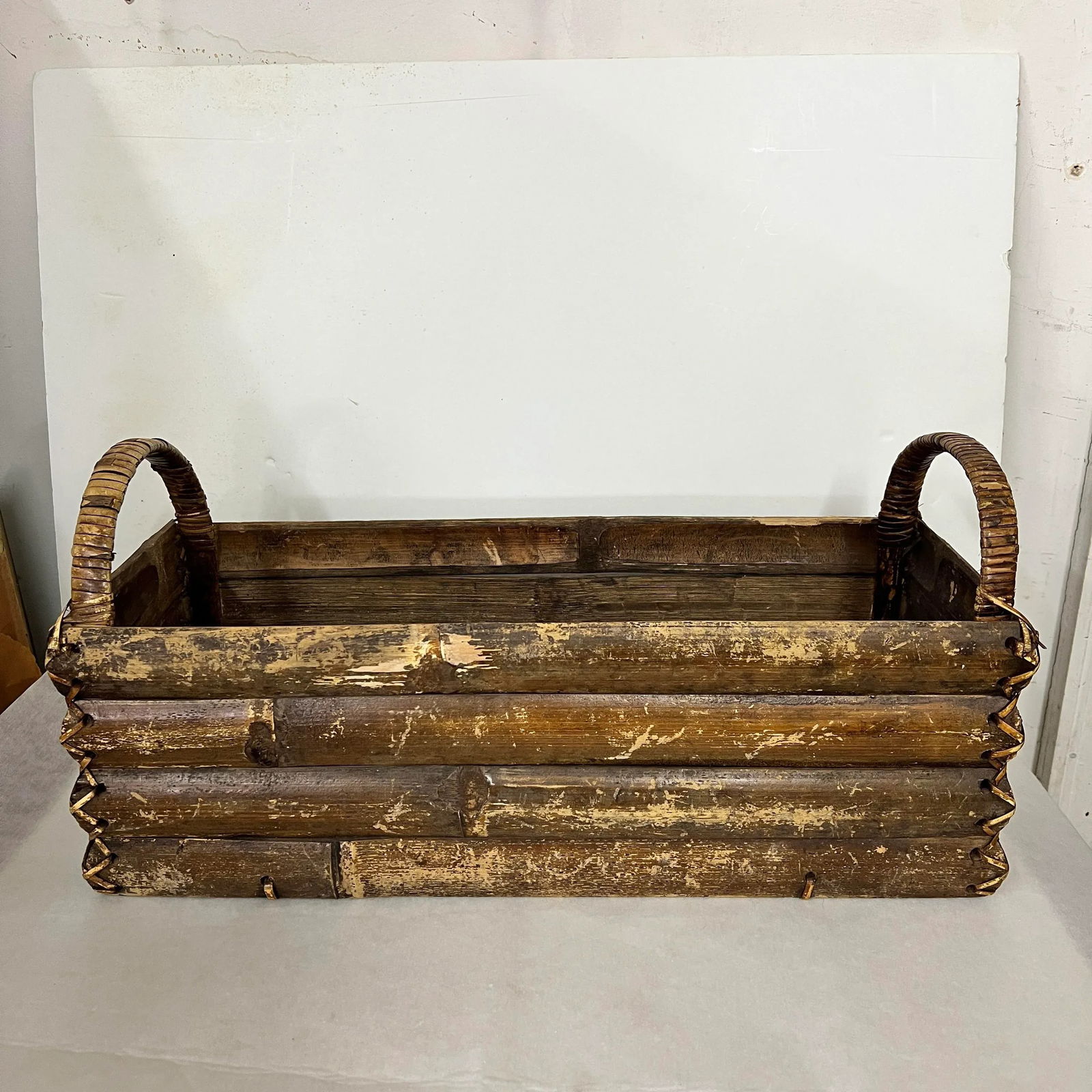 Rattan and Bamboo Handled Basket - 2