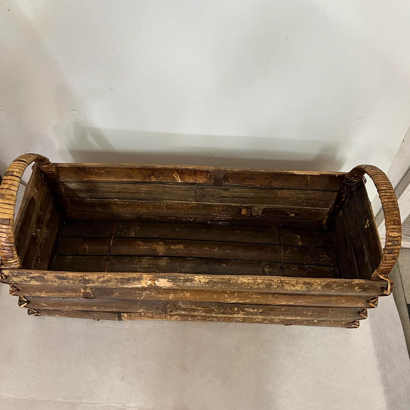 Rattan and Bamboo Handled Basket - 5