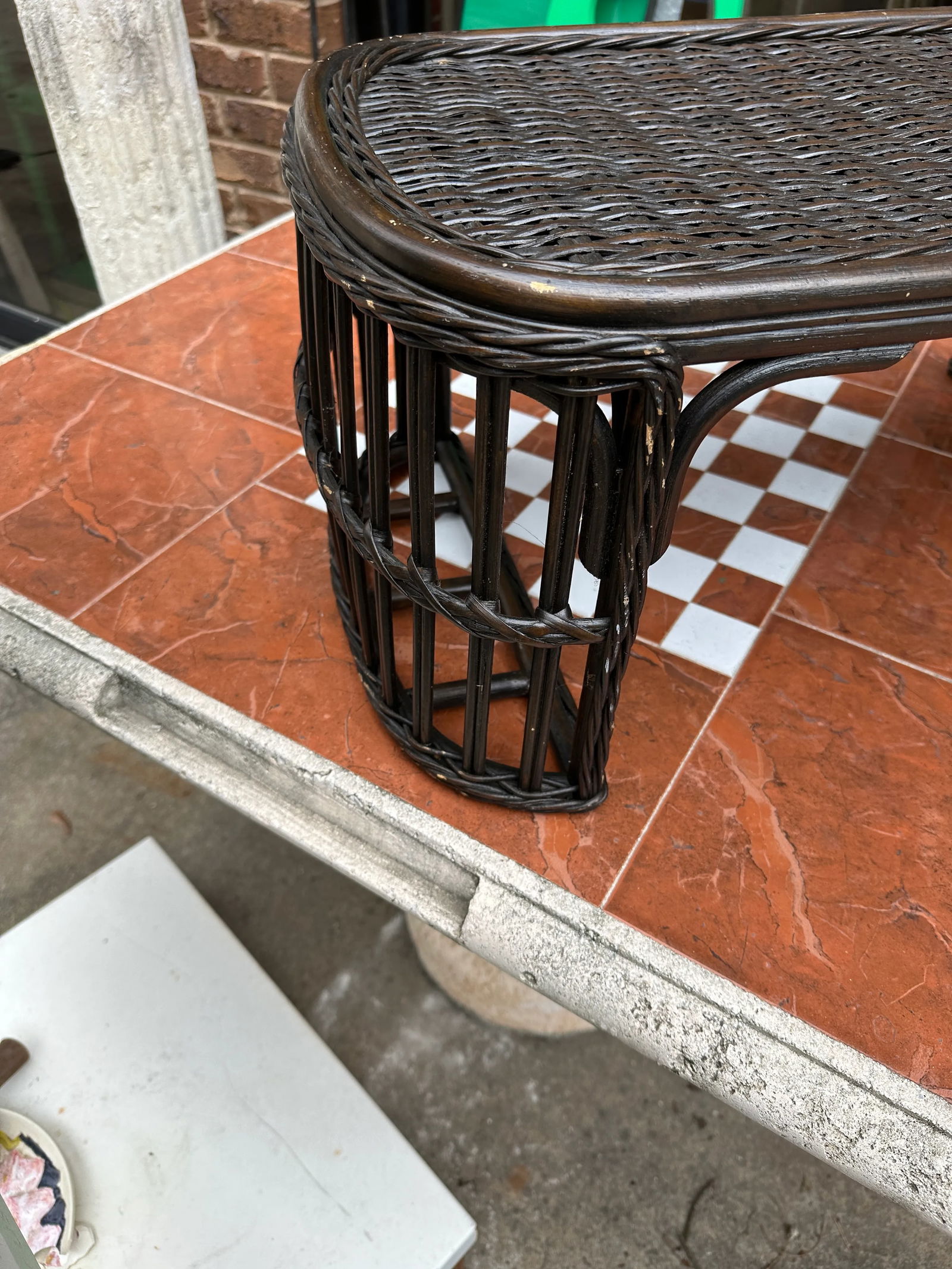 1970s Brown Wicker Breakfast in Bed Bamboo Tray - 2