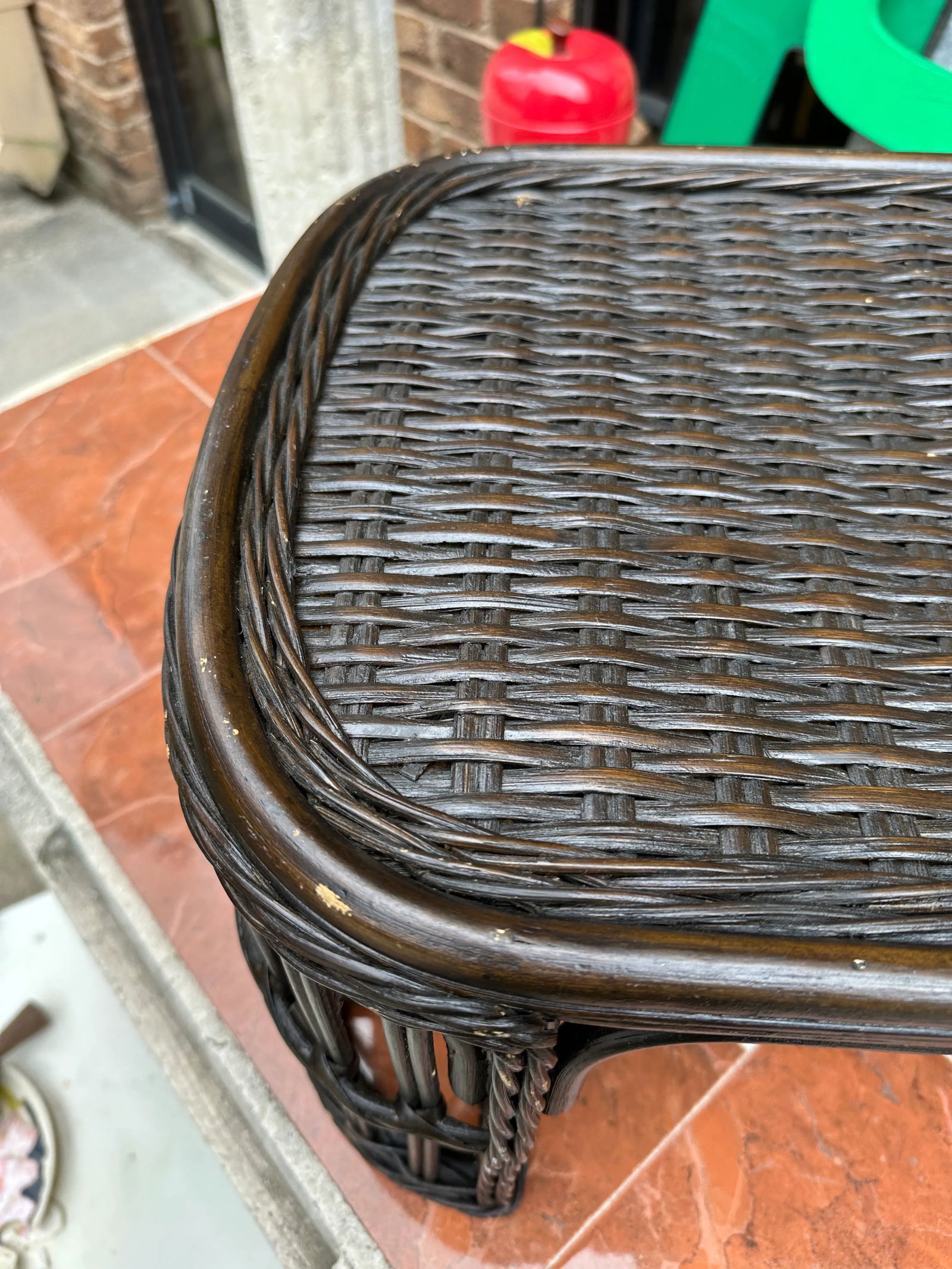 1970s Brown Wicker Breakfast in Bed Bamboo Tray - 3