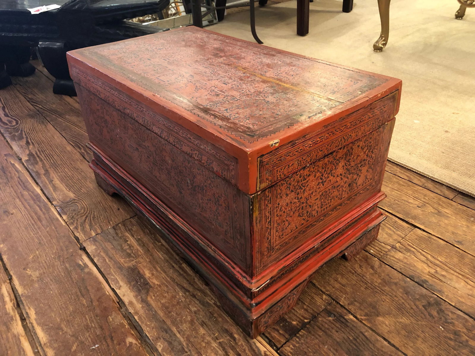 19th Century Chinese Box in Faded Cinnabar - 3
