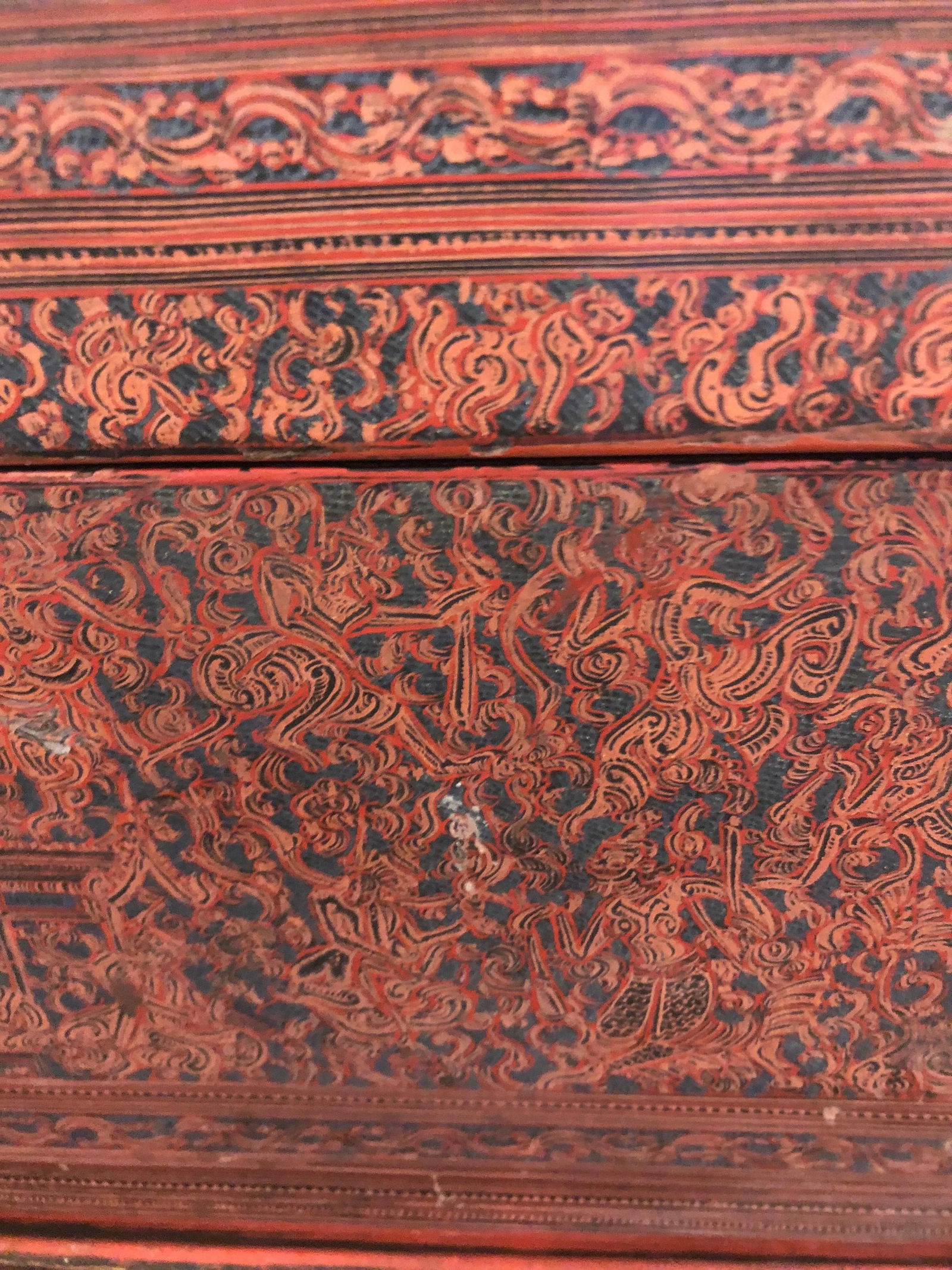 19th Century Chinese Box in Faded Cinnabar - 6