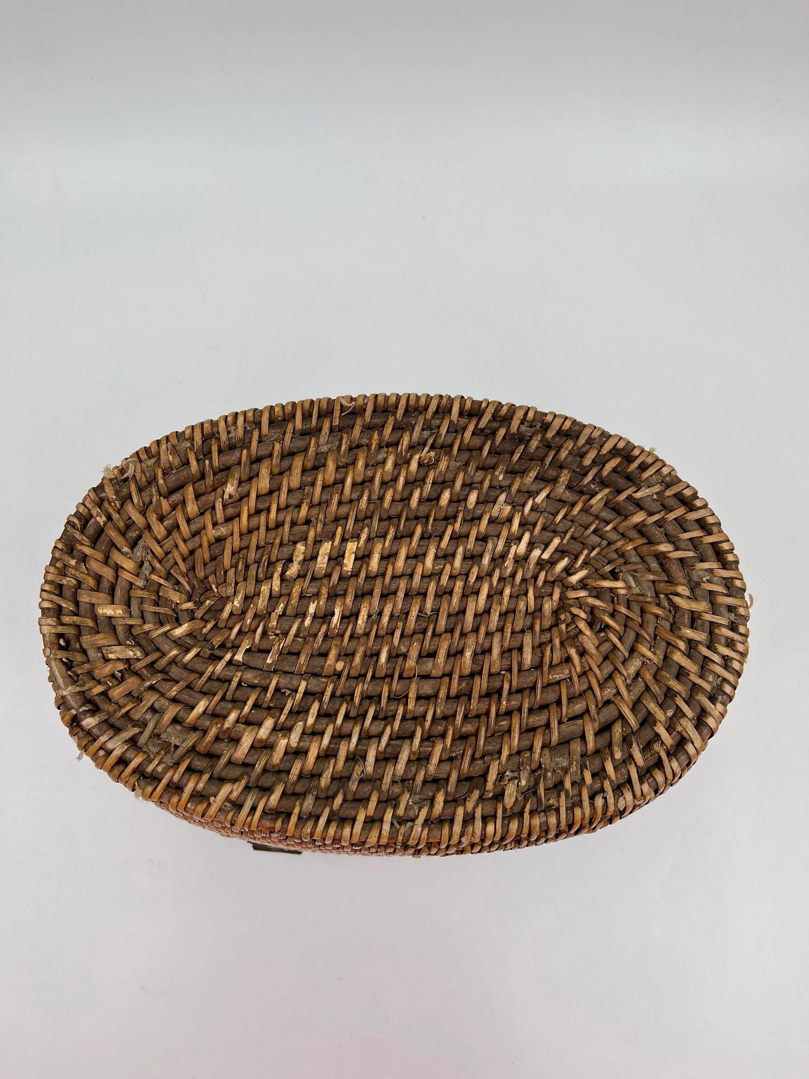Vintage Chinese Wicker and Brass Tea or Lunch Basket - 7