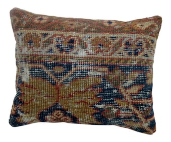 Blue Shabby Chic Mahal Border Rug Pillow