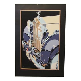 Vintage Valenchis Concours Signed Lithograph A/P Matted 35" X 24"