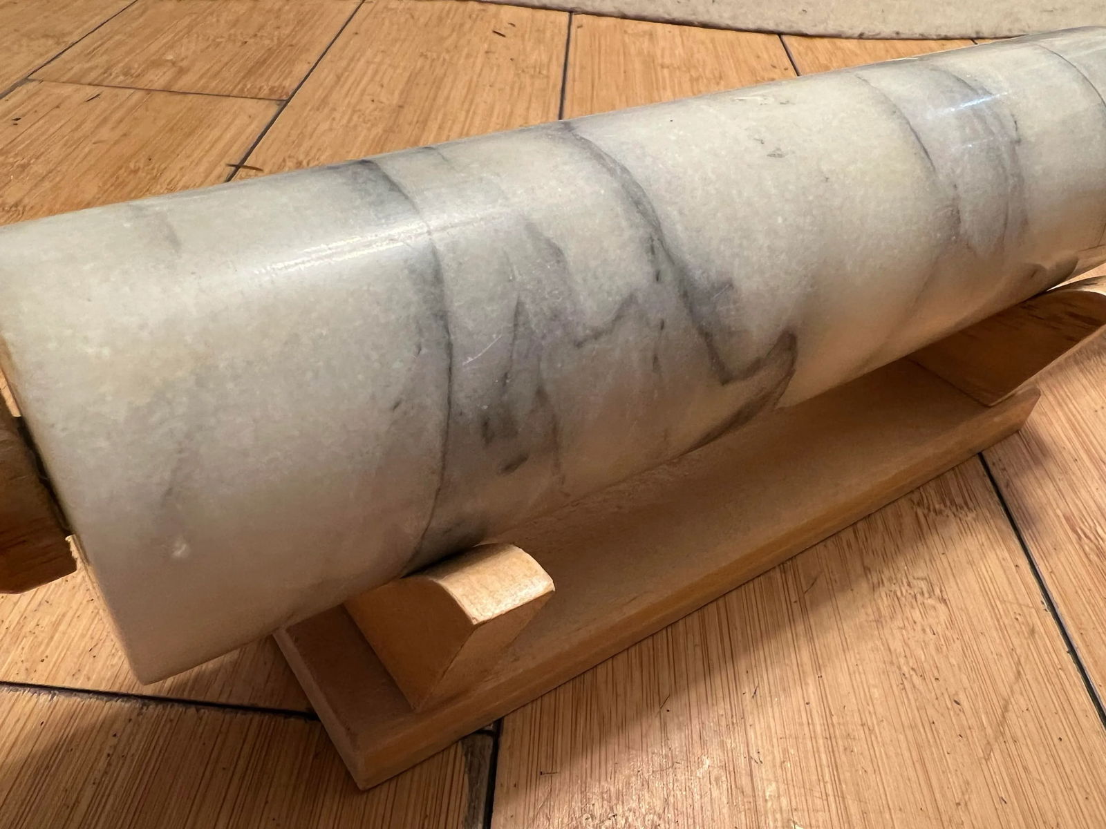 Pair of Vintage Rolling Pins and Marble Pin - 2