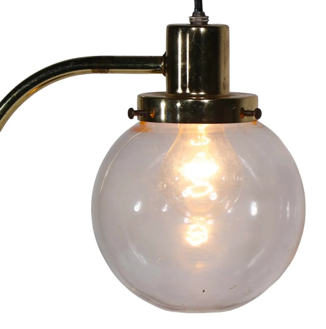 Post Modern Desk Table Lamp With Tinted Glass Ball Globe Shade C 1980's - 4