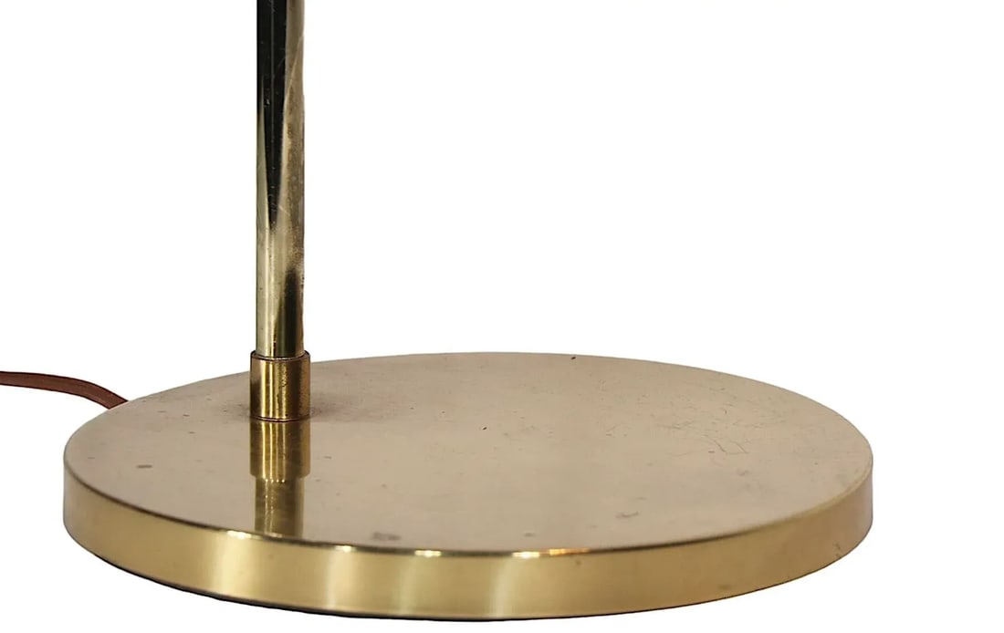 Post Modern Desk Table Lamp With Tinted Glass Ball Globe Shade C 1980's - 6