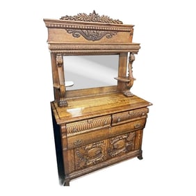 Late 19th Century Oak Buffet Sideboard Server