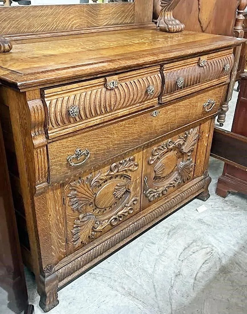 Late 19th Century Oak Buffet Sideboard Server - 3