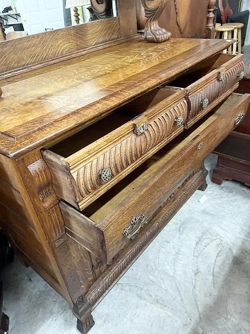 Late 19th Century Oak Buffet Sideboard Server - 4