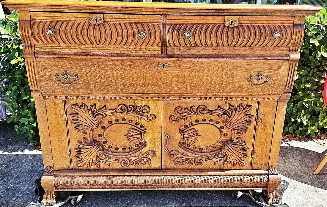 Late 19th Century Oak Buffet Sideboard Server - 6