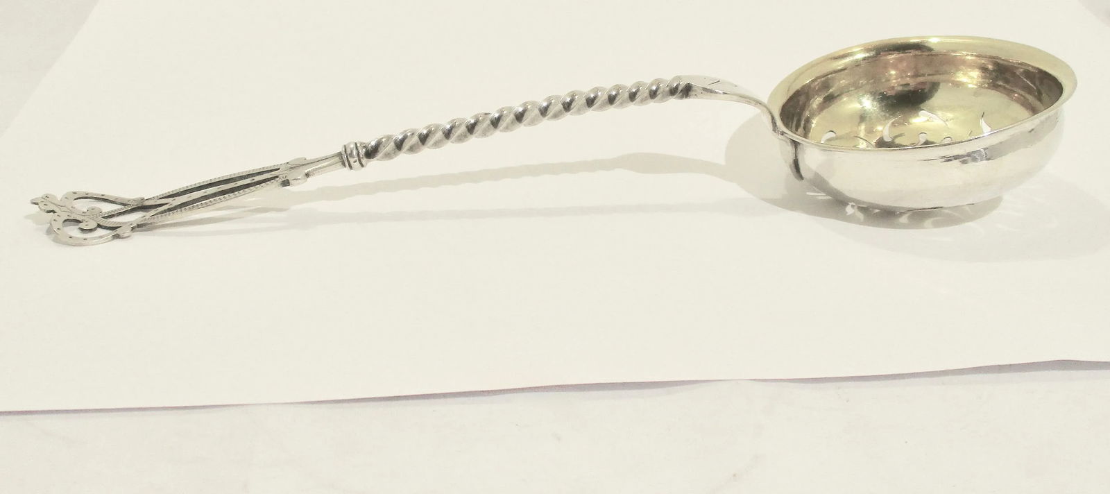 830 Silver Standard Pierced Spoon Serving Piece - 6