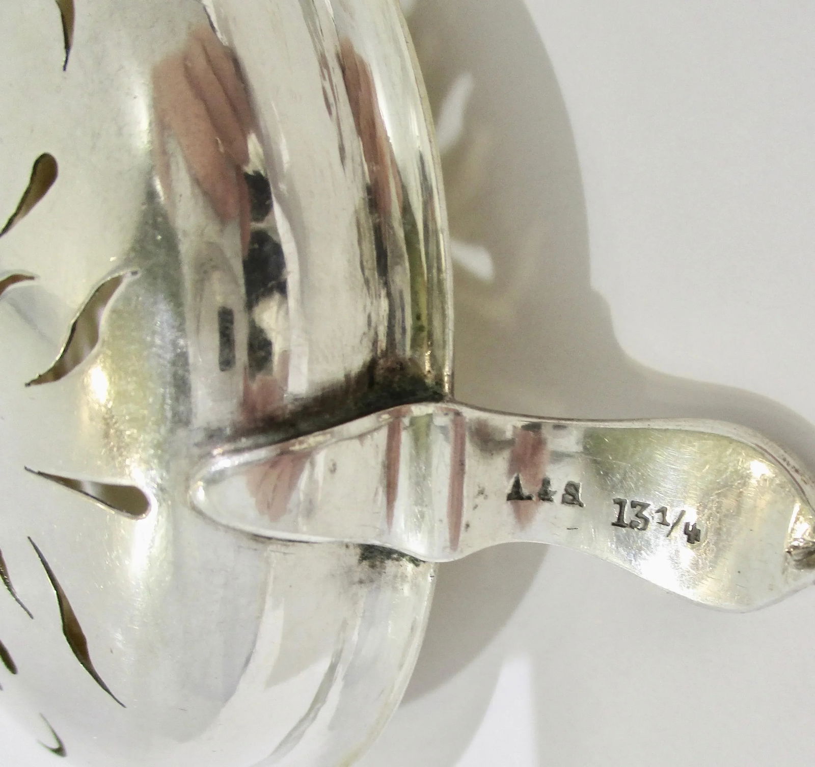 830 Silver Standard Pierced Spoon Serving Piece - 7