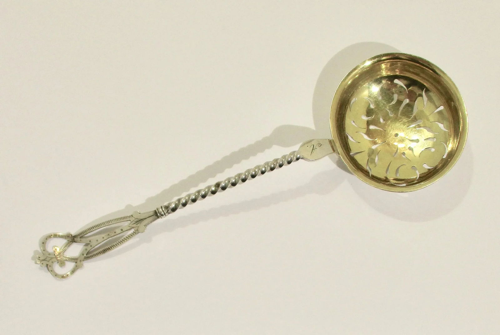 830 Silver Standard Pierced Spoon Serving Piece - 9