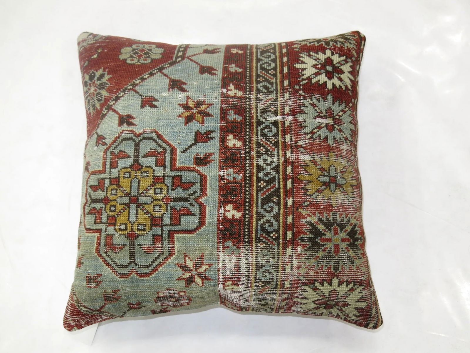 Early 20th Century Shabby Chic Rug Pillow - 3