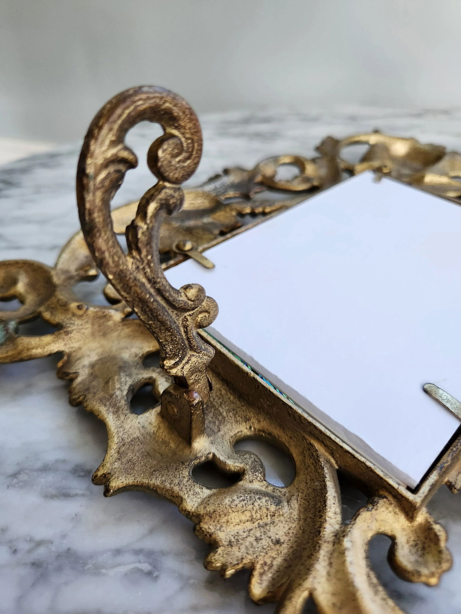 1960s Vintage Solid Brass Cherub Picture Frame - 11