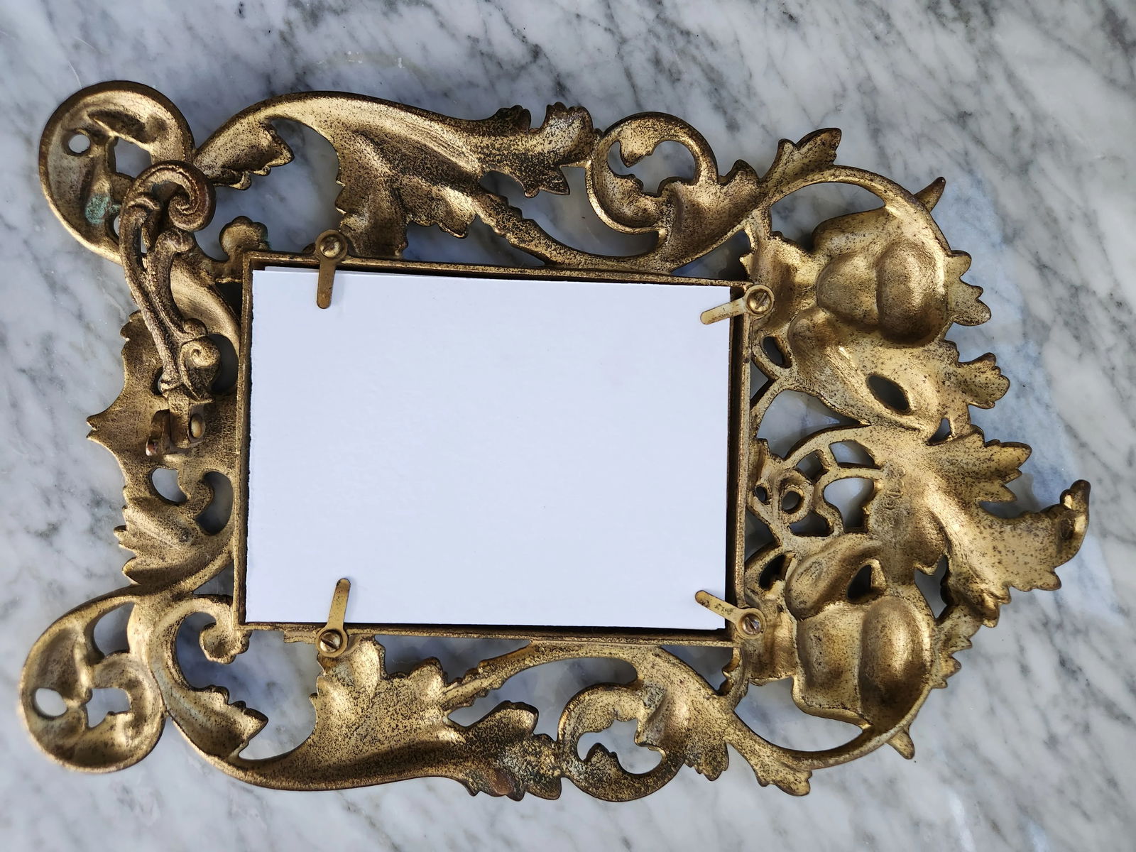 1960s Vintage Solid Brass Cherub Picture Frame - 12