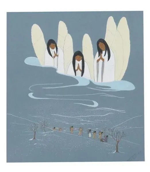 Original Signed "Guardian Angels, Trail of Tears" by Nadine Marler 20th Century Cherokee, 1975 - 3
