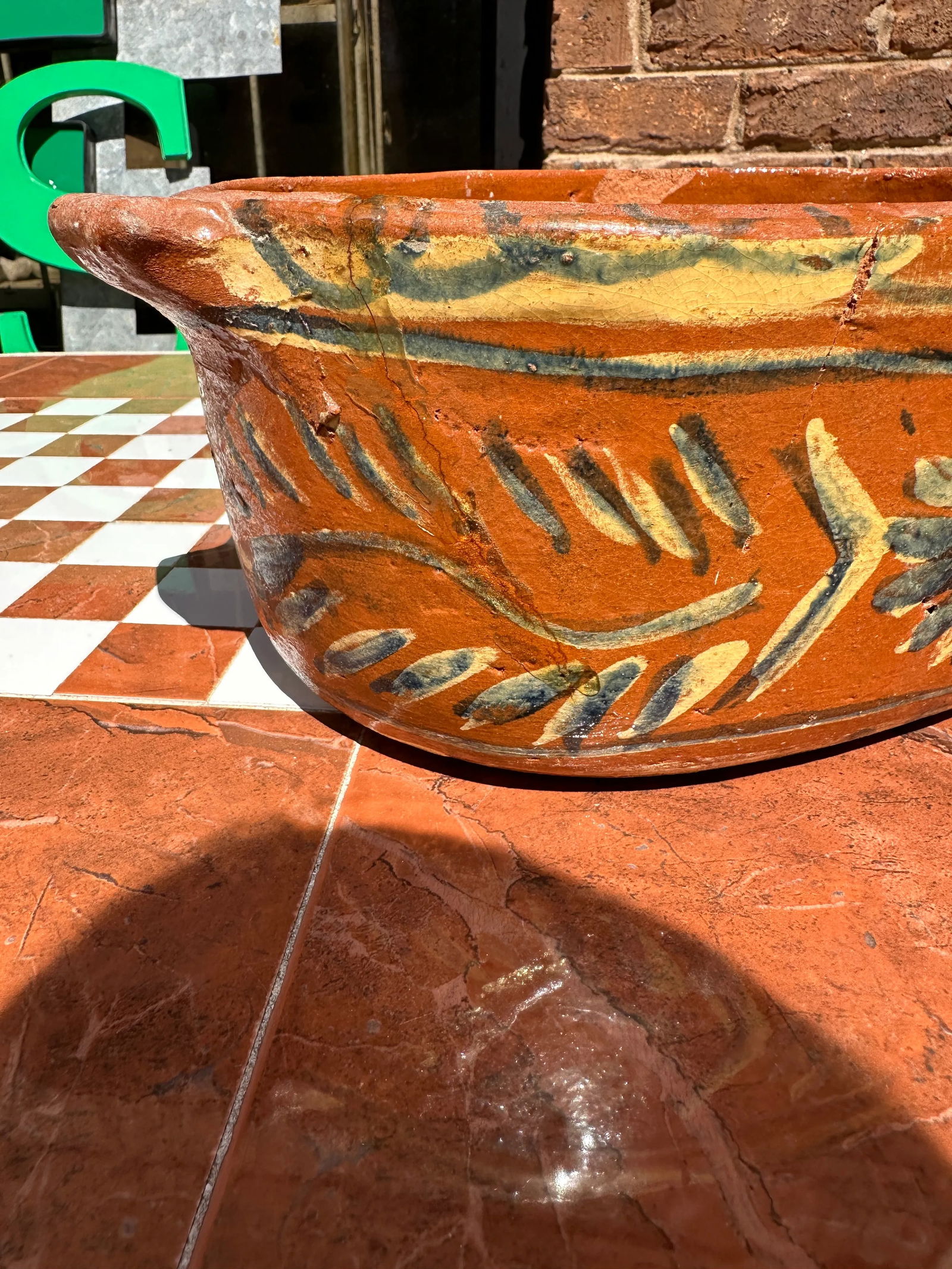 1970s Heavy Pottery Bowl With Sun Details - 4
