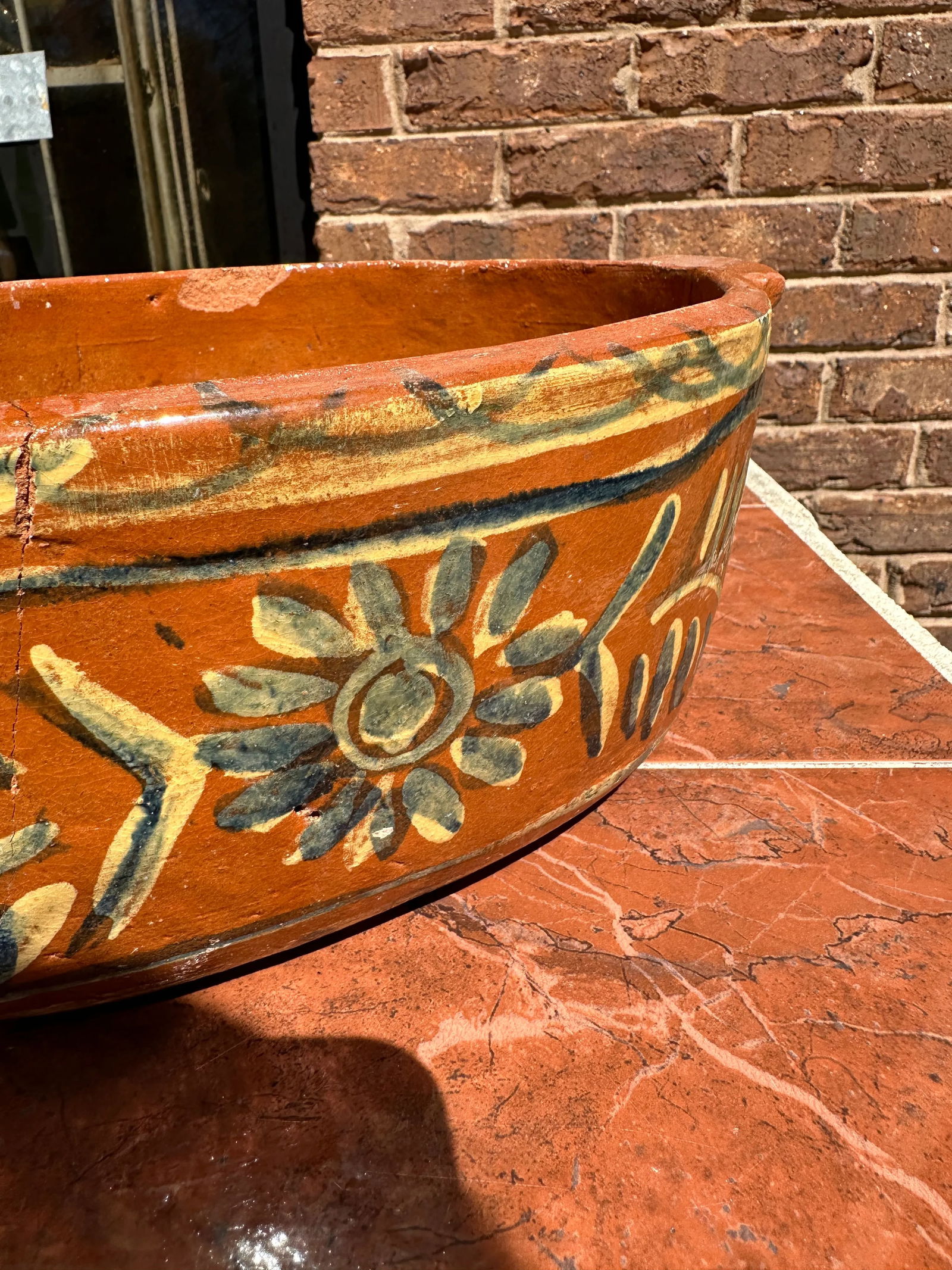1970s Heavy Pottery Bowl With Sun Details - 5