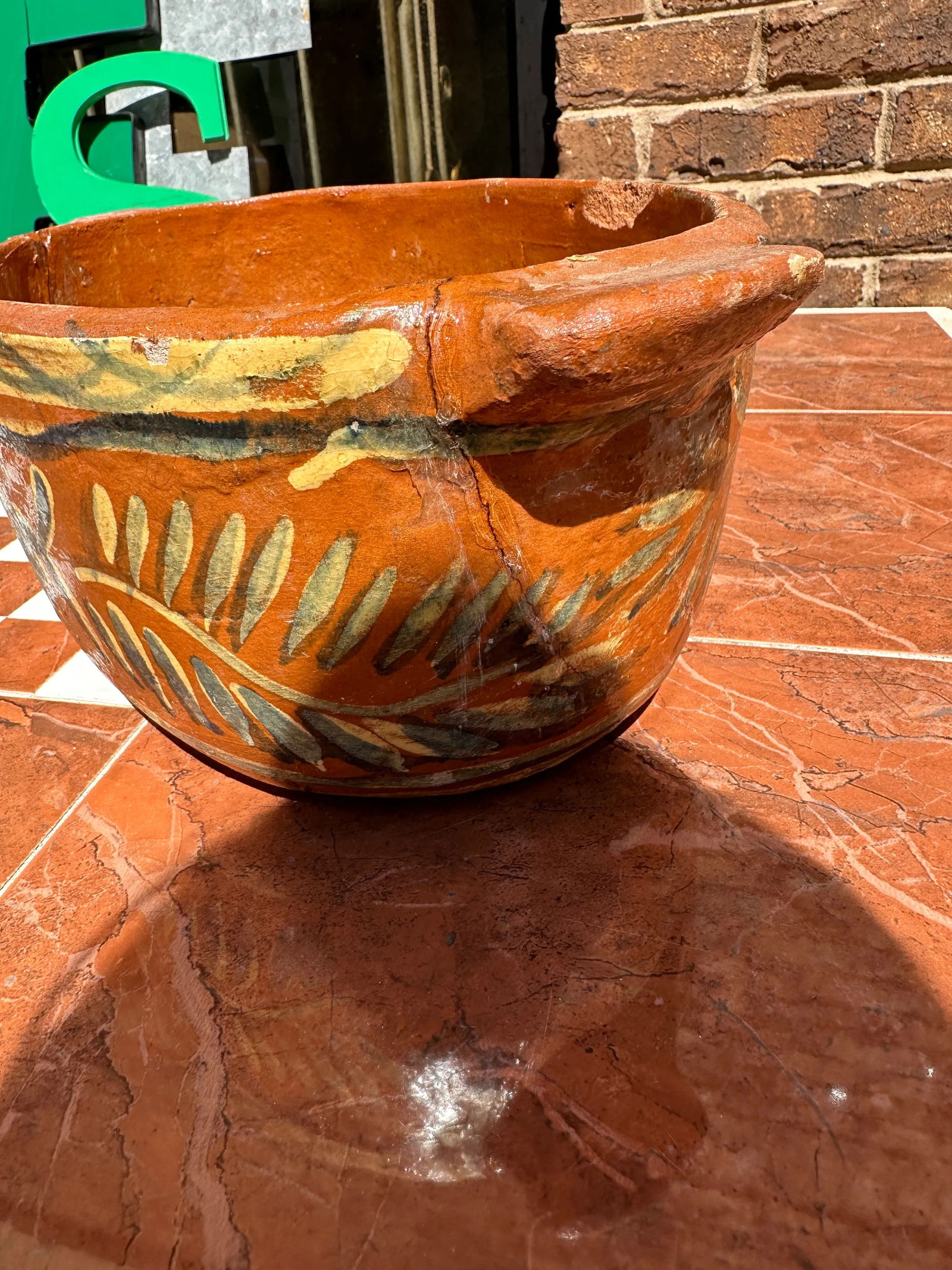 1970s Heavy Pottery Bowl With Sun Details - 6