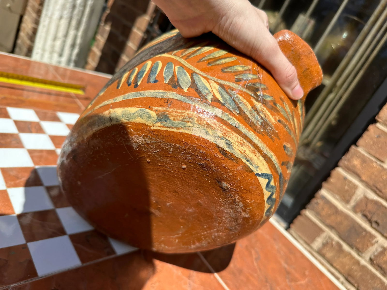 1970s Heavy Pottery Bowl With Sun Details - 7