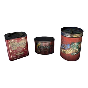 1970s Collection of Red Industrial Tins - Set of 3