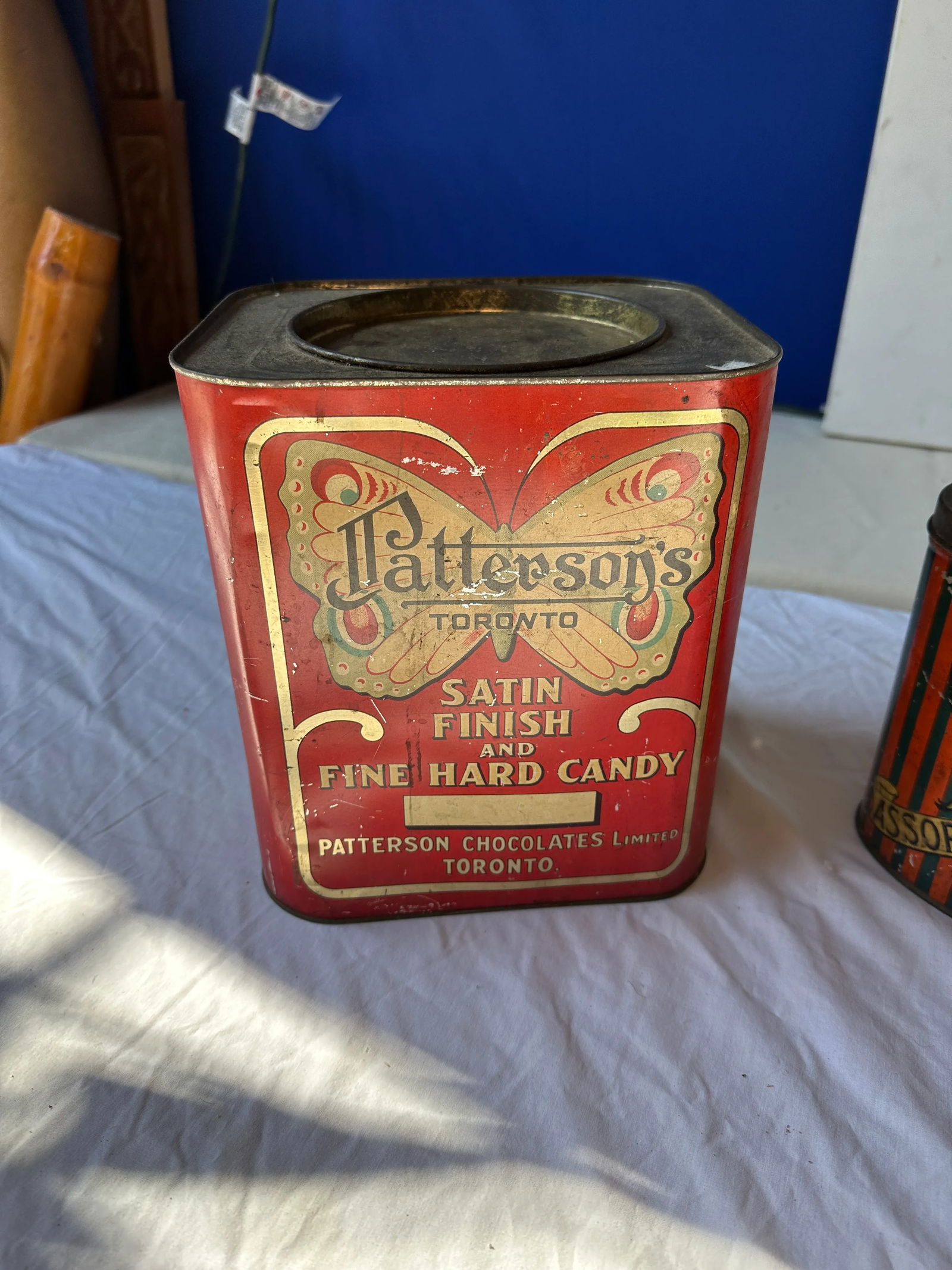 1970s Collection of Red Industrial Tins - Set of 3 - 2