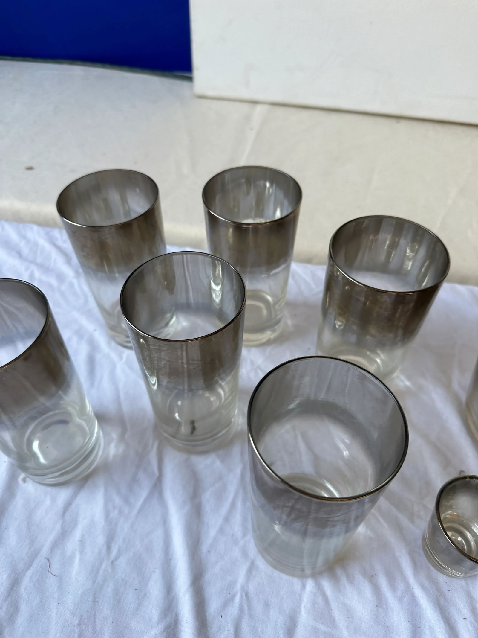 1970s Collection of Ombré Glasses and Bowl Set- 18 Pieces - 9