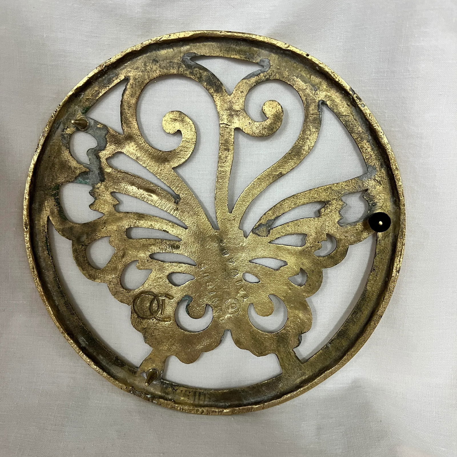 Mid Century Brass Butterfly Trivet - 2