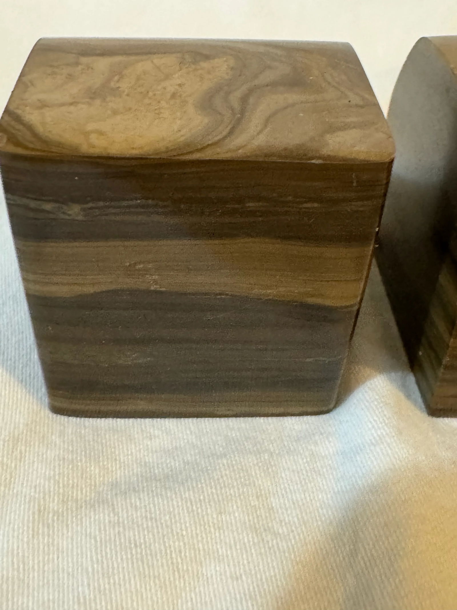 1970s Group of 3 Natural Striated Polished Petrified Wood Objet D 'Art - Set of 3 - 4