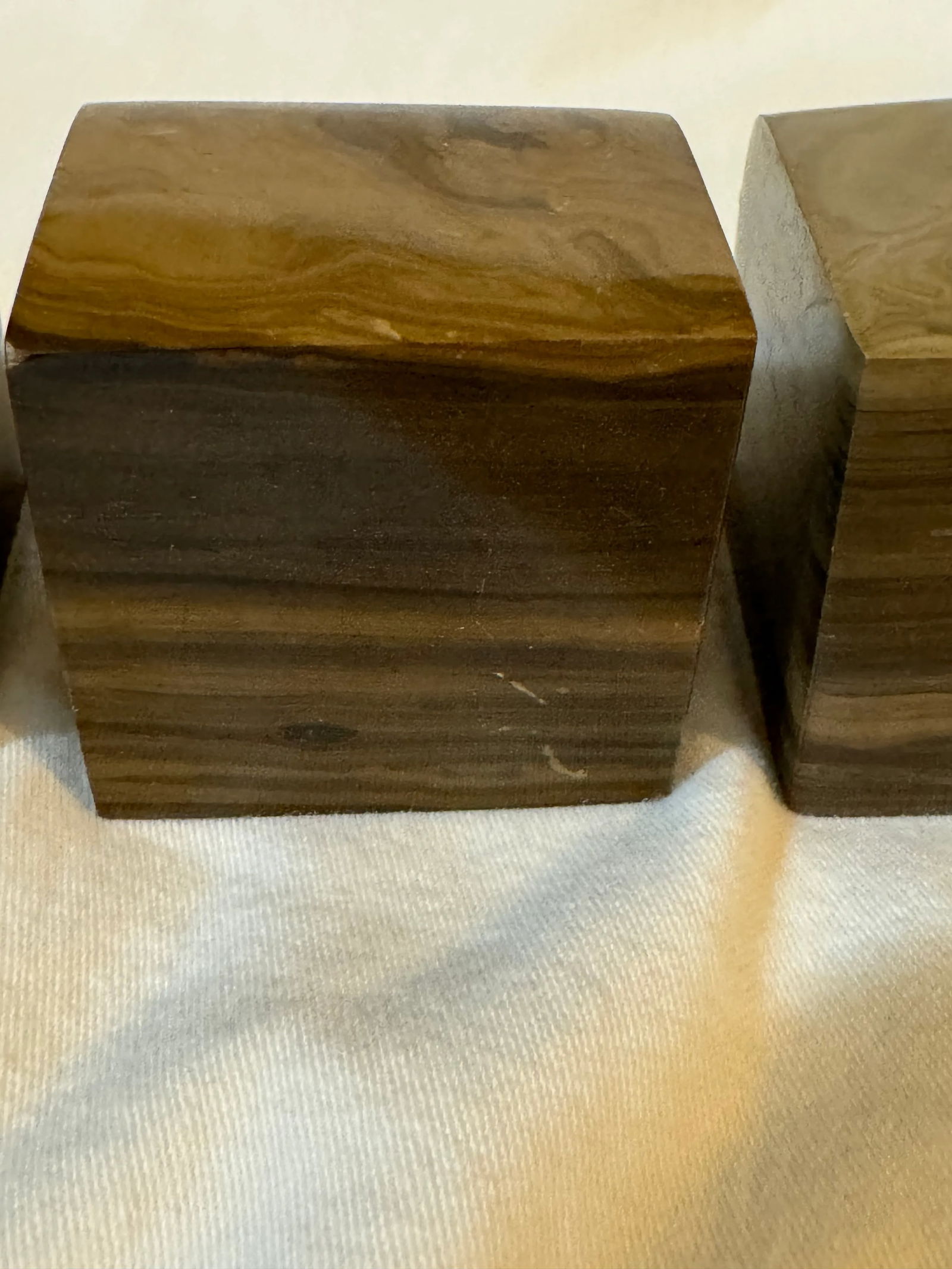 1970s Group of 3 Natural Striated Polished Petrified Wood Objet D 'Art - Set of 3 - 7