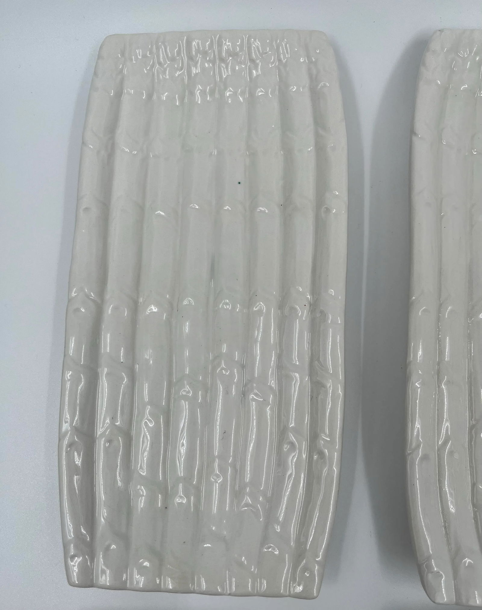 1970s Vintage Italian Blanc De Chine Trompe l'Oeil Asparagus Plates - Set of 6 - 10