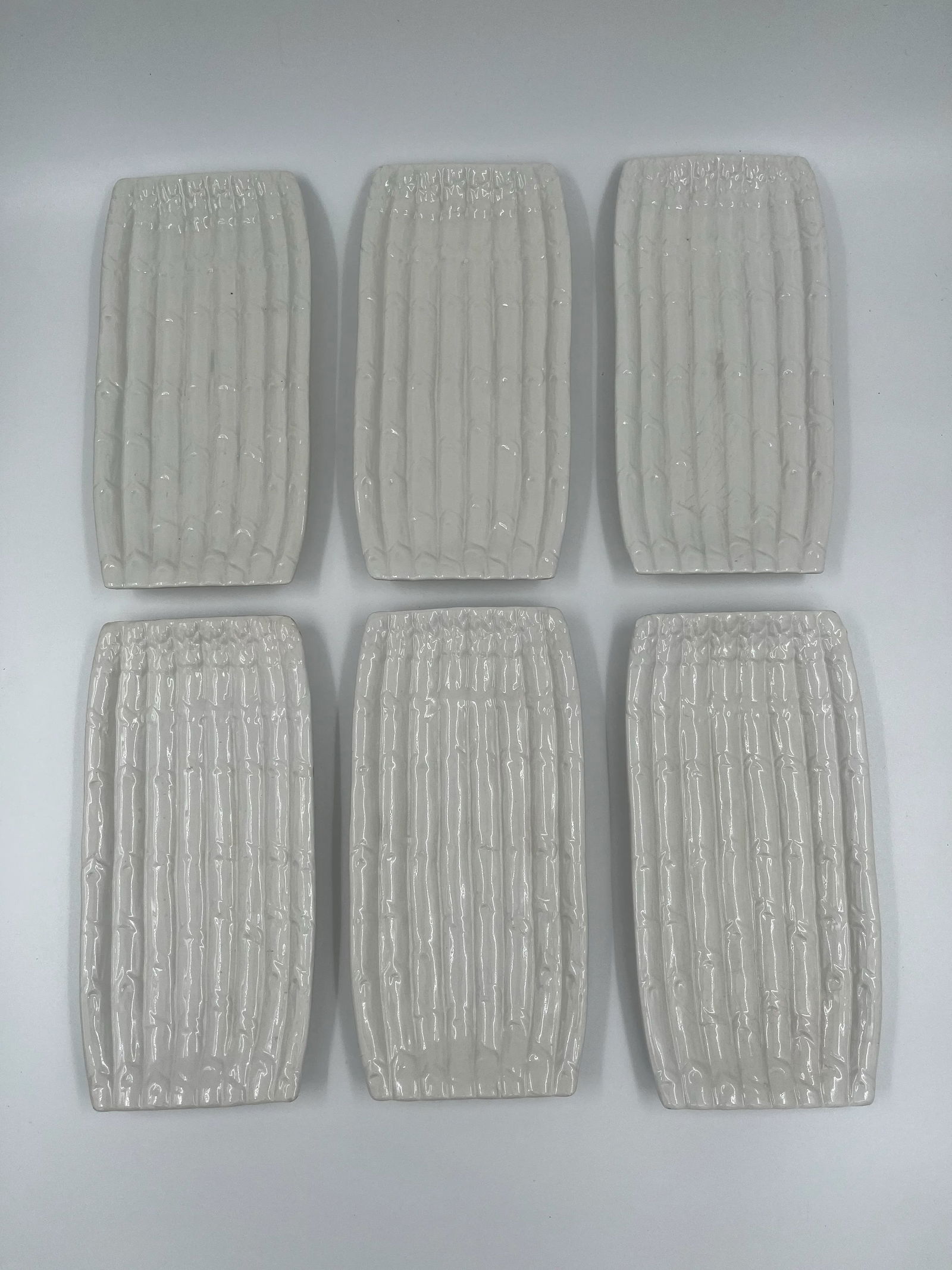1970s Vintage Italian Blanc De Chine Trompe l'Oeil Asparagus Plates - Set of 6 - 3
