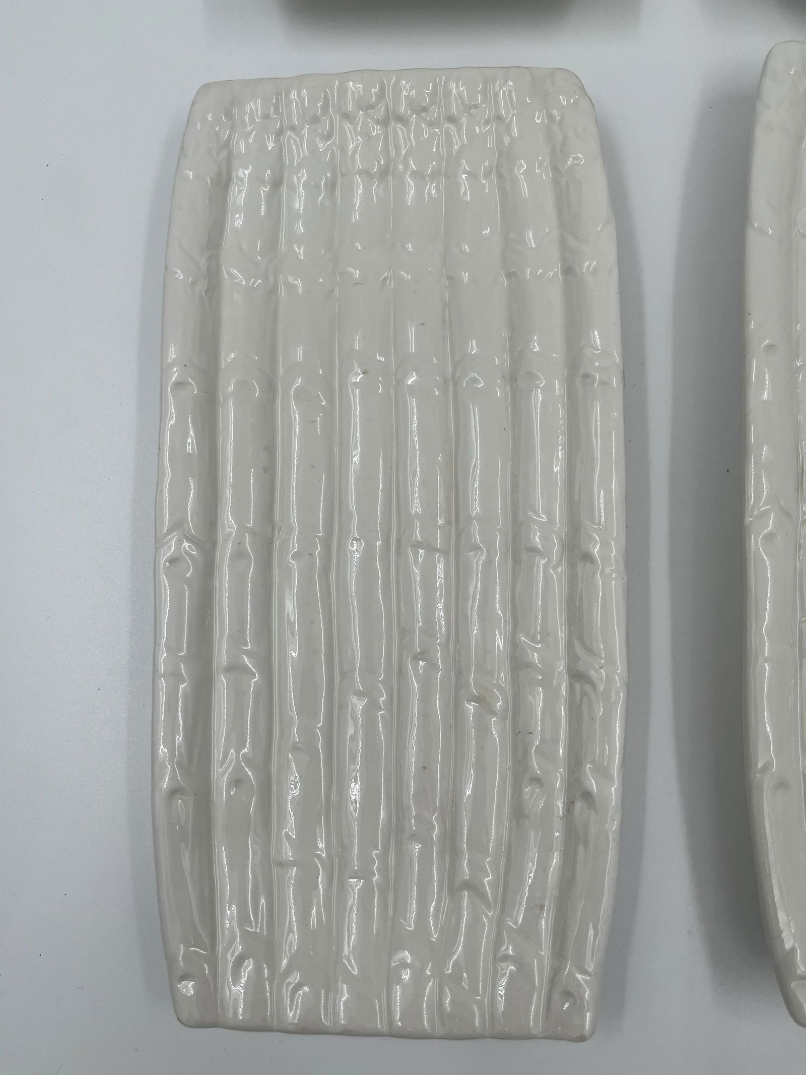 1970s Vintage Italian Blanc De Chine Trompe l'Oeil Asparagus Plates - Set of 6 - 5