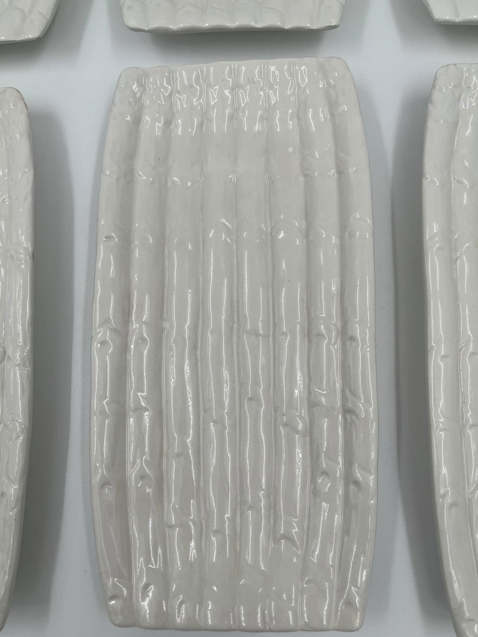 1970s Vintage Italian Blanc De Chine Trompe l'Oeil Asparagus Plates - Set of 6 - 6