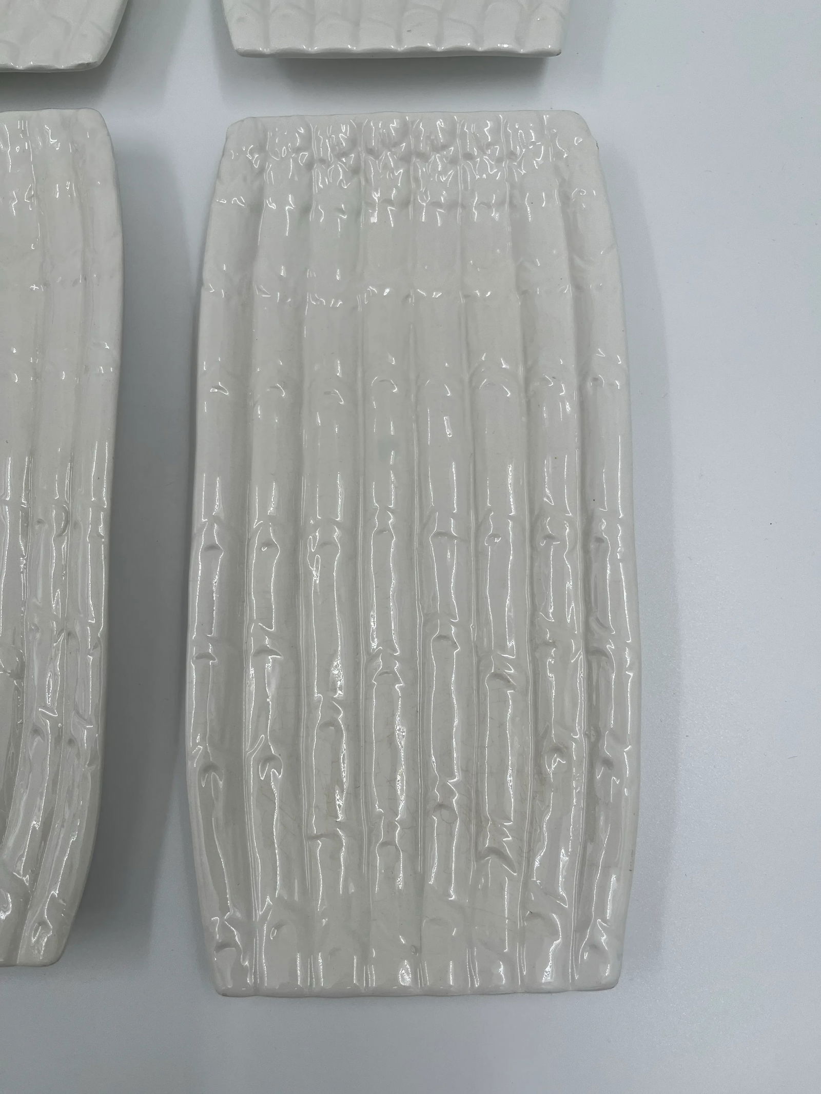 1970s Vintage Italian Blanc De Chine Trompe l'Oeil Asparagus Plates - Set of 6 - 7
