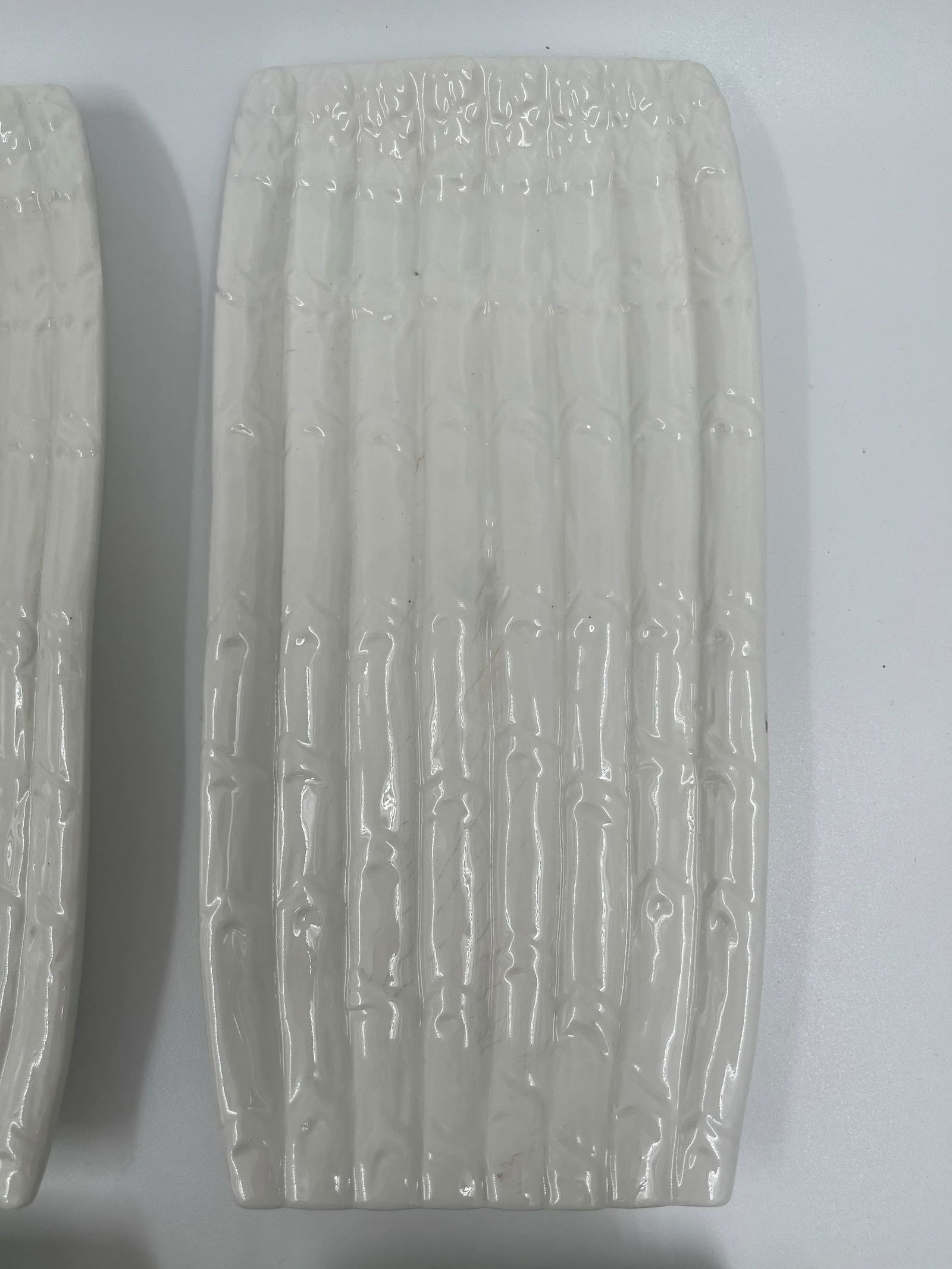 1970s Vintage Italian Blanc De Chine Trompe l'Oeil Asparagus Plates - Set of 6 - 8